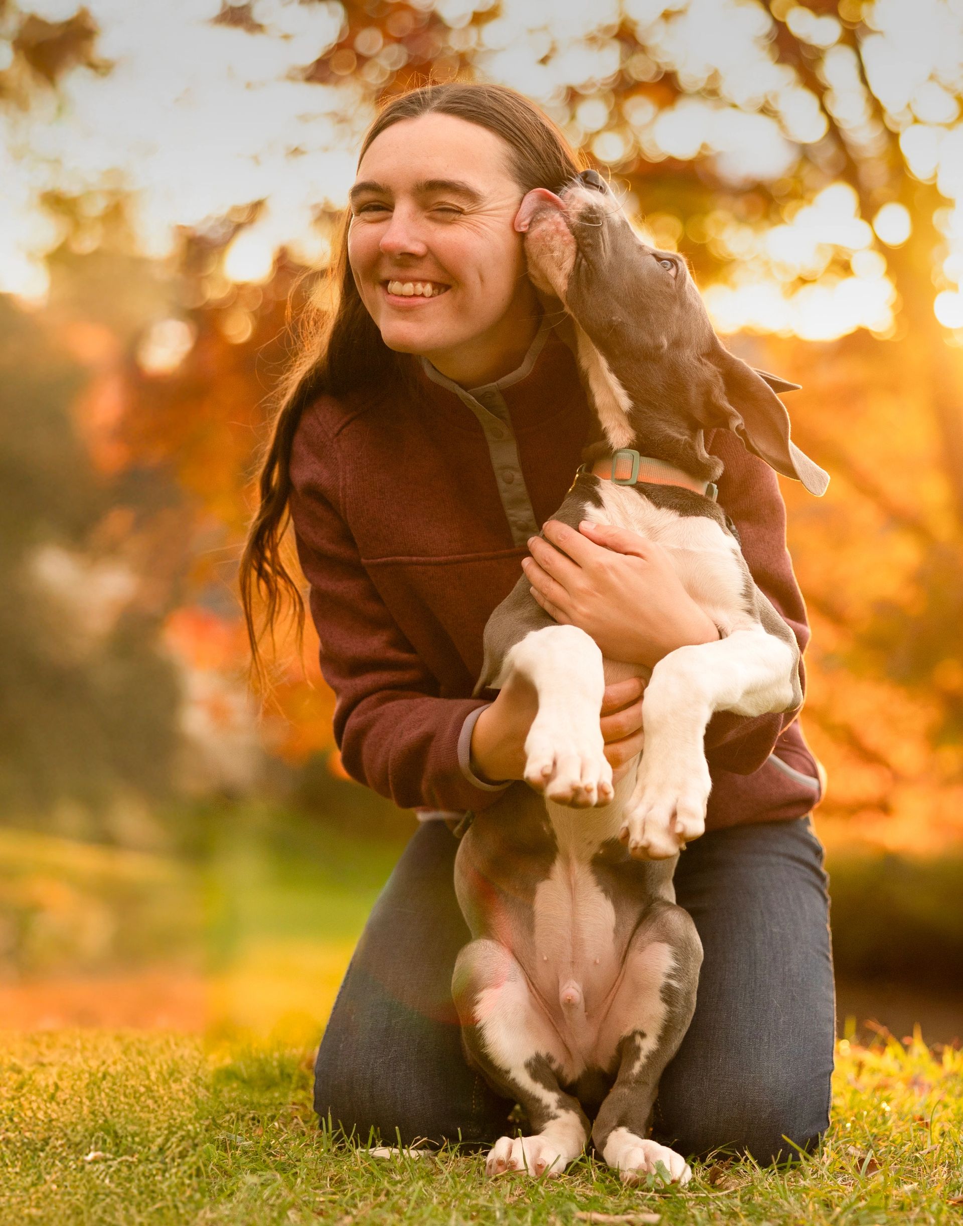 Pet and owner portrait showing their bond